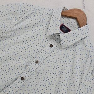 UNTUCKit Men Shirt Medium Short Sleeve Button Down‎ Blue Dot Regular Fit